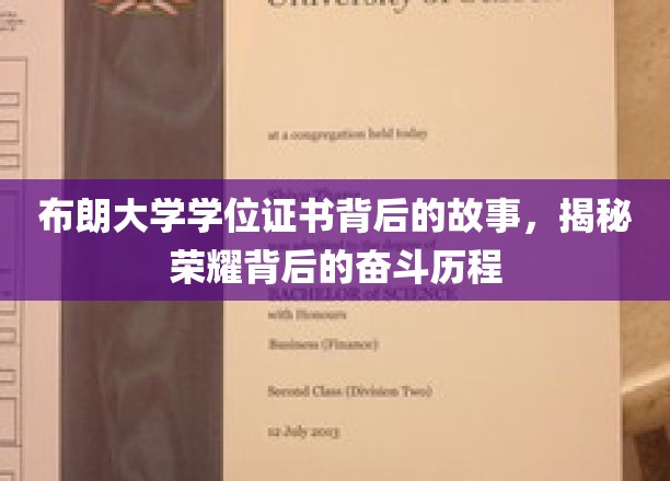 布朗大学学位证书背后的故事：揭秘荣耀背后的奋斗历程