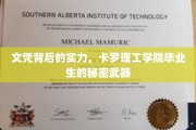 文凭背后的实力，卡罗理工学院毕业生的秘密武器