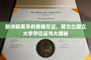 探寻爱尔兰国立大学的荣耀轨迹，揭秘精英学府的学位证书风采