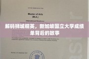 新加坡国立大学风云录，揭秘顶尖学子背后的传奇经历