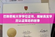 解码巴斯思帕大学文凭，学历认证背后的不为人知传奇