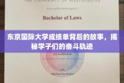 东京国际大学学子奋斗足迹，揭秘成绩单背后的精彩篇章