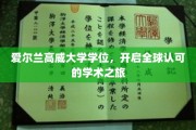 跨国学术之旅，高威大学学位，点亮全球认可的未来之路