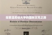 揭开温尼伯大学国际学生成就的秘密通道