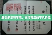 探寻多尔特学院，揭开文凭背后的非凡魅力