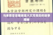 吉隆坡文凭传奇，揭开马来西亚教育新篇章的背后风云
